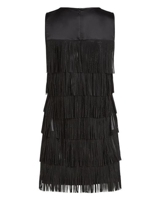 Karl Lagerfeld Black Fringe Mini Dress