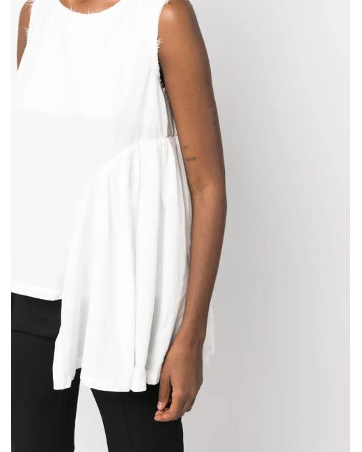 Comme des Garçons White Asymmetric Tank Top