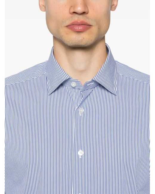 Camicia A Righe di Eraldo in Blue da Uomo