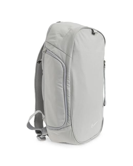 Nike Gray Logo-Embroidered Backpack