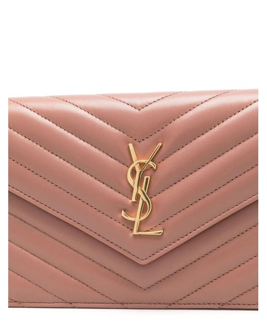 Saint Laurent Pink Cassandre Envelope Clutch Bag