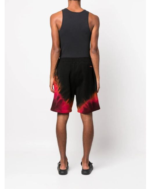 DSquared² Black Tie-Dye Track Shorts for men