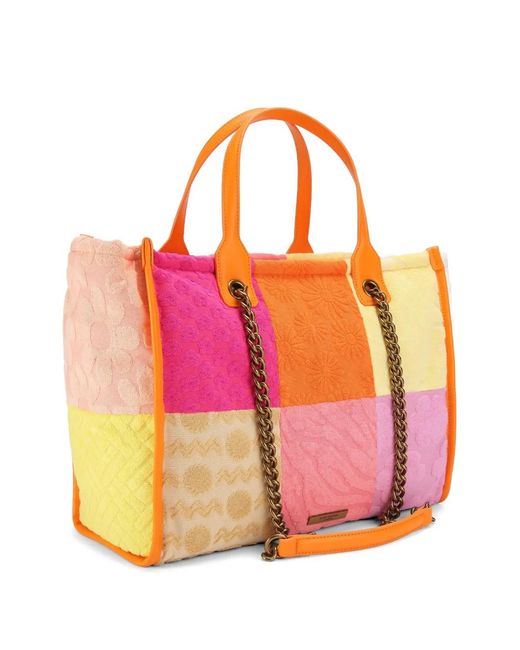 Kurt Geiger Pink Hoxton Patchwork Tote Bag