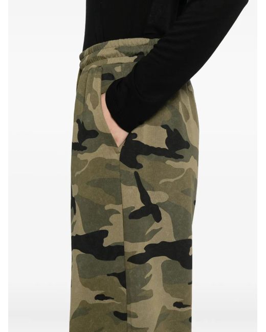 Mini Cream Green Camouflage-Print Track Pants