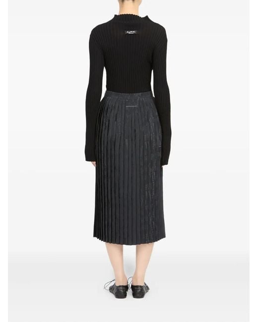 MM6 by Maison Margiela Blue Pleated Print Skirt