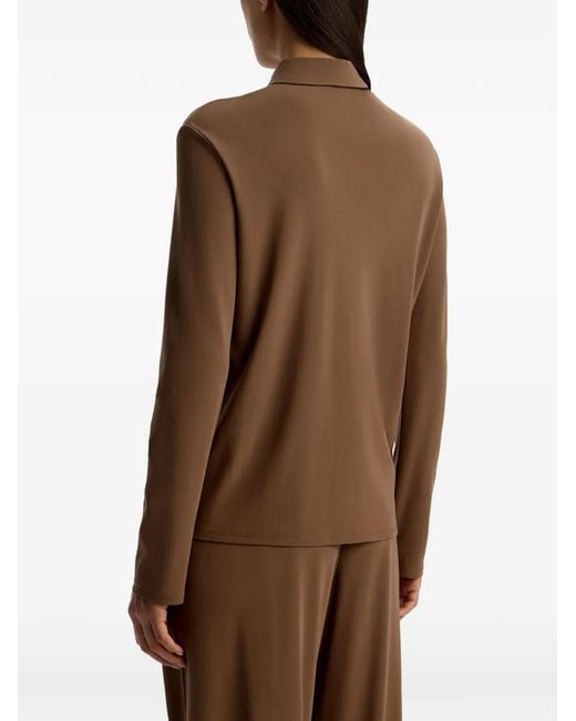 12 STOREEZ Brown Long-Sleeve Jersey Shirt
