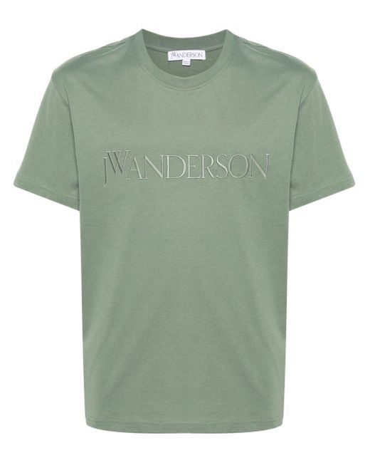 Camiseta con logo bordado J.W. Anderson de hombre de color Green