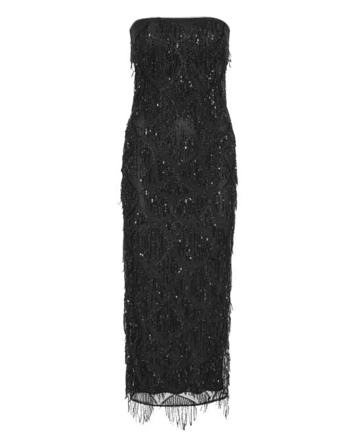 Robe Mi-Longue Brodée De Sequins ROTATE BIRGER CHRISTENSEN en coloris Black