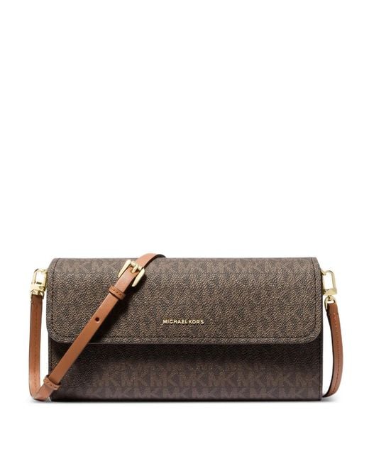 MICHAEL Michael Kors Brown Small Jet Set Logo-Print Crossbody Bag