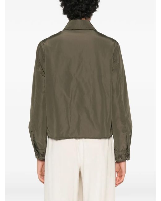 Aspesi Green Button-Front Cropped Jacket