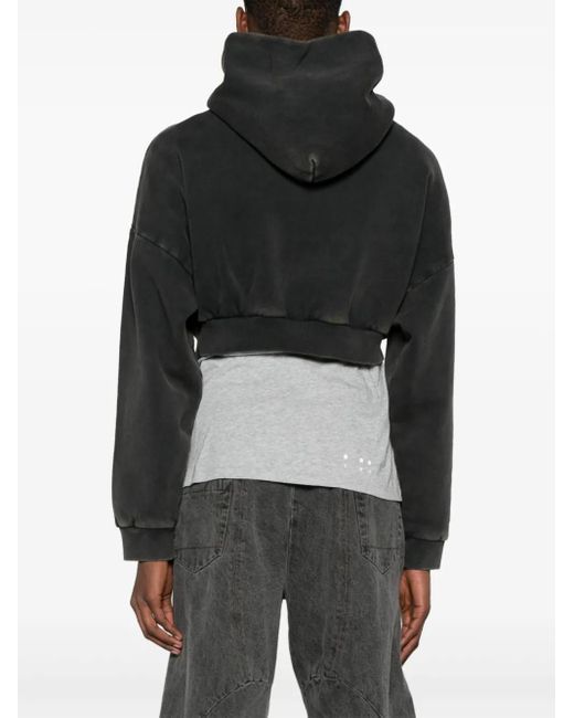 Entire studios Black Heavy Cropped Hoodie