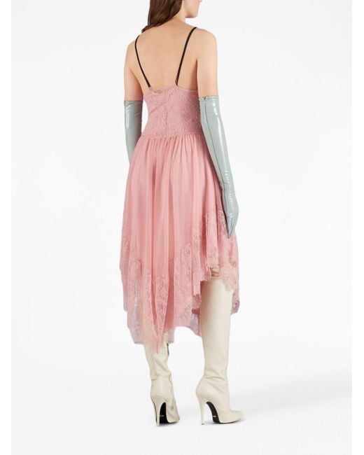 Gucci Pink Lace-trimmed Lingerie Dress