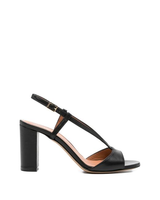 Via Roma 15 Black T-Strap Heeled Sandals