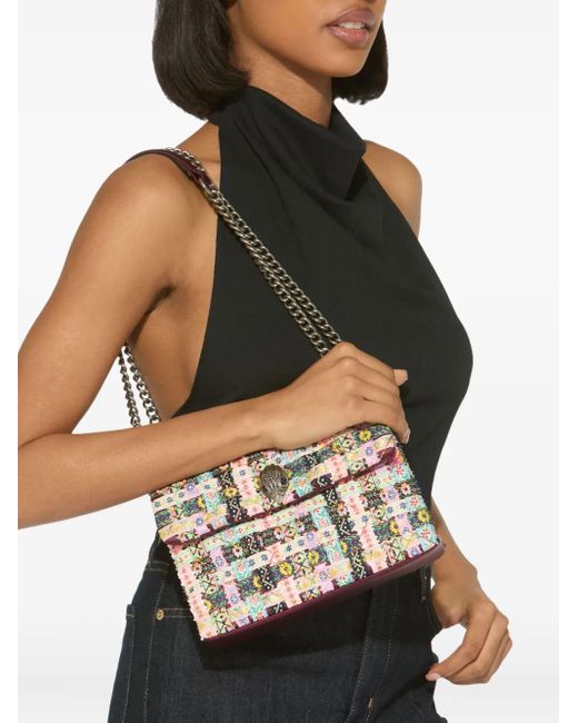 Kurt Geiger White Medium Kensington Patchwork Shoulder Bag