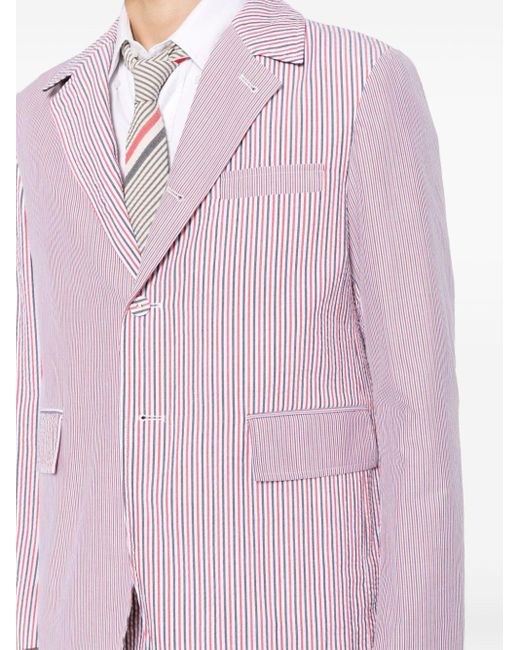 Blazer boutonné à rayures Thom Browne pour homme en coloris Pink