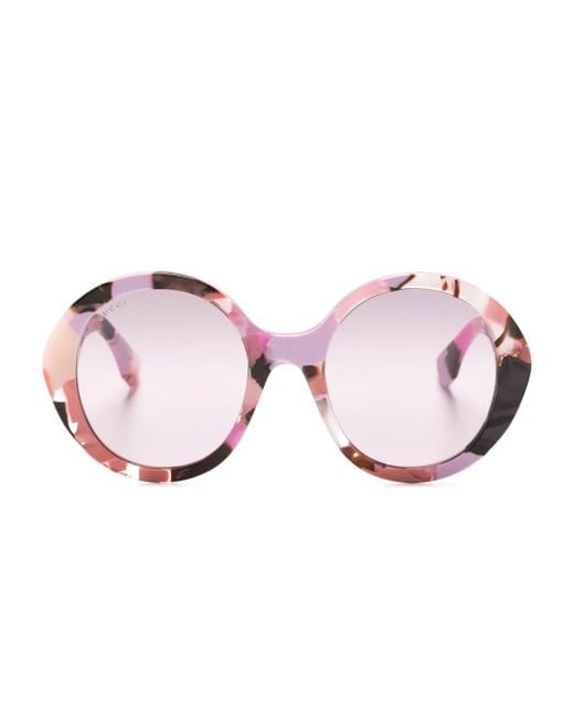 Gucci Pink Nouvelle Vague Round-Frame Sunglasses