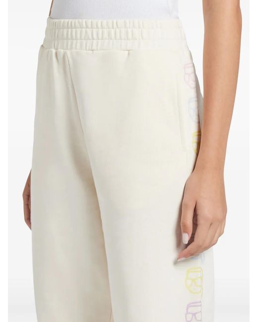 Karl Lagerfeld White Ikonik 20 Outline Track Pants