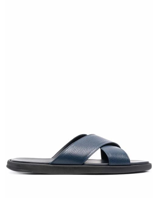 Doucal's Blue Crossover Strap Sandals for men
