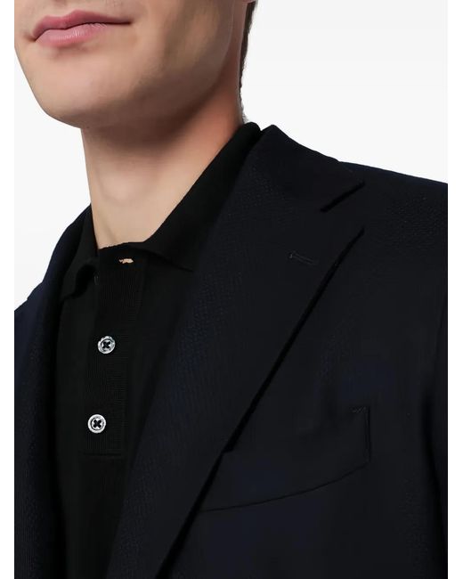 Santaniello Black Single-Breasted Blazer for men