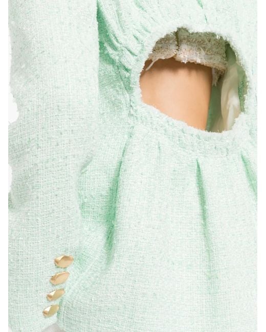 Aje. White Danielle Bouclé Jacket
