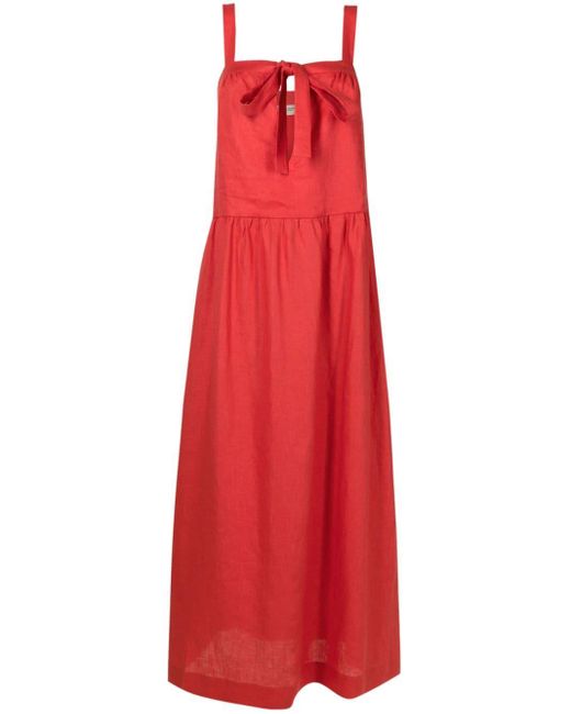 Vestido largo con detalle de lazo Adriana Degreas de color Red