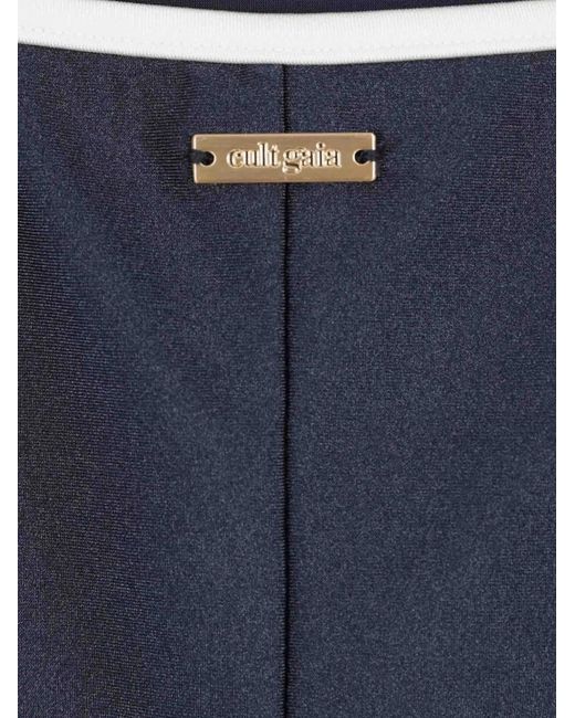 Cult Gaia Blue Cut-Out Knotted Swimsuit