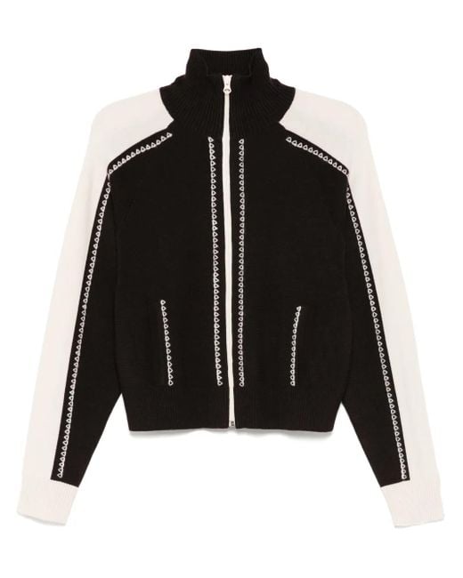 ROKH Black Embroidered Knitted Jacket