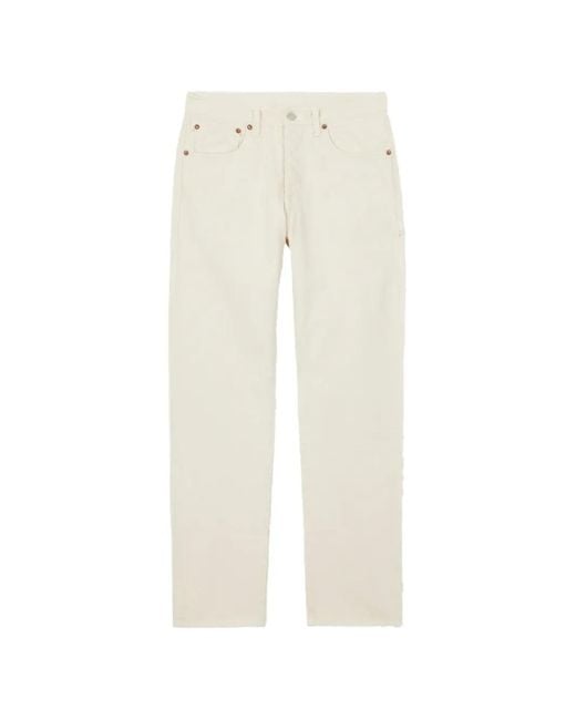 Fortela White Five-Pocket Straight Jeans
