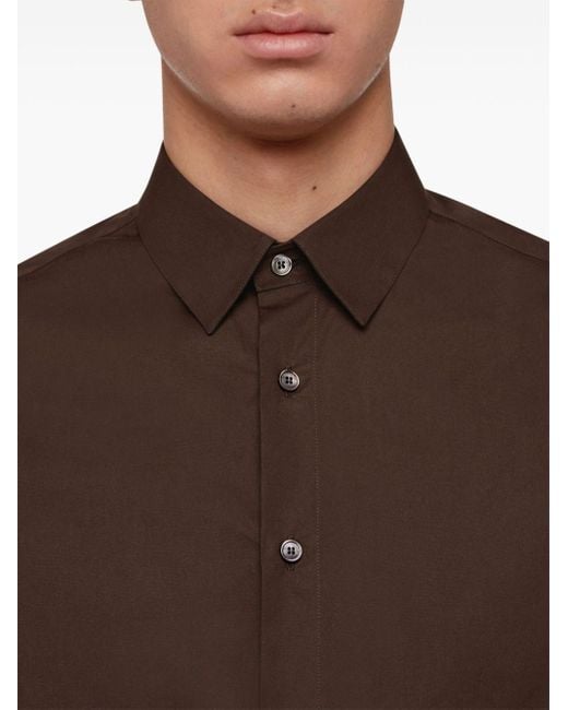 Chemise à boutonnière sur le devant Ferragamo pour homme en coloris Brown