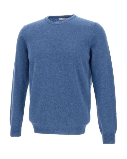 Kangra Blue Crew-Neck Wool Sweater for men