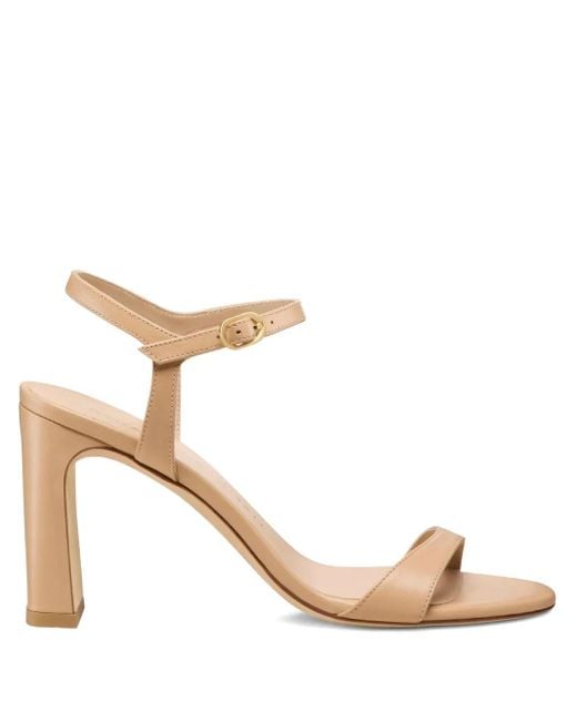 Sandalias con tacón grueso Stuart Weitzman de color Natural