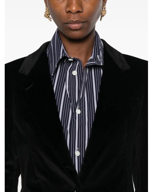 Tagliatore Black Velvet Button Blazer