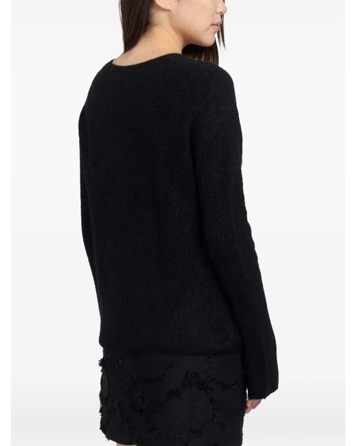 Minimum Black Gebürsteter Calaha Strickpullover