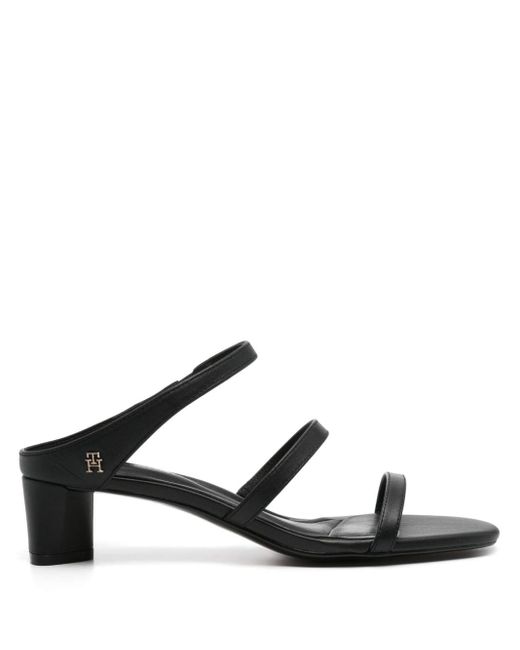 Tommy Hilfiger Black 60mm Leather Mules