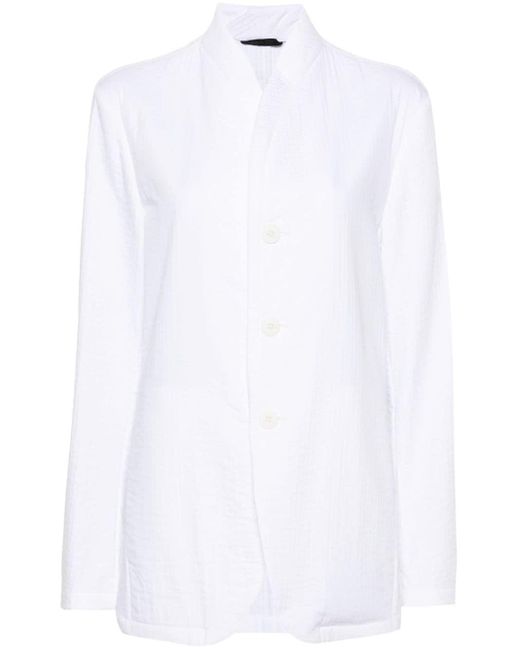 Giorgio Armani Einreihige Seersucker-Jacke in White für Herren