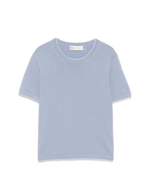 Tory Burch Gewelfde Wollen Top in het Blue