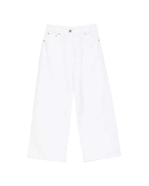 Aspesi White Wide-Leg Trousers