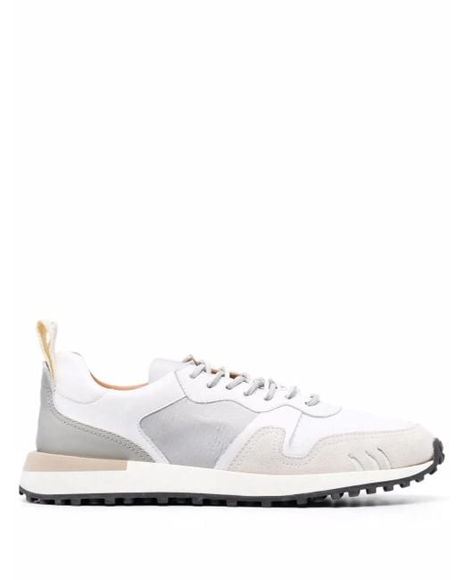 Buttero White Panelled Design Sneakers for men