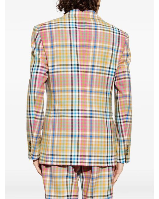 Vivienne Westwood White Blazer À Poche À Carreaux for men