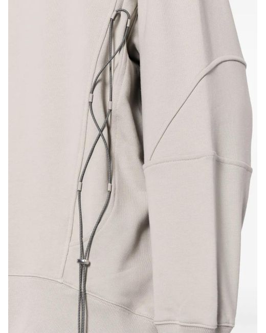 Spoonyard Gray Lace-Up Cotton Hoodie for men