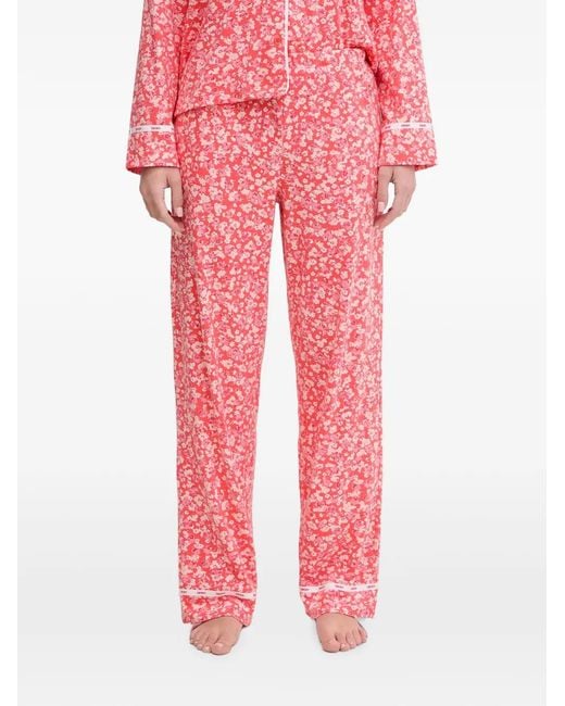 Pyjama À Fleurs DKNY en coloris Red