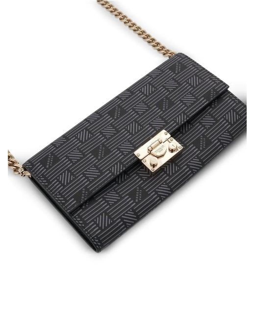 Moreau White Patterned Chain-Strap Clutch Bag