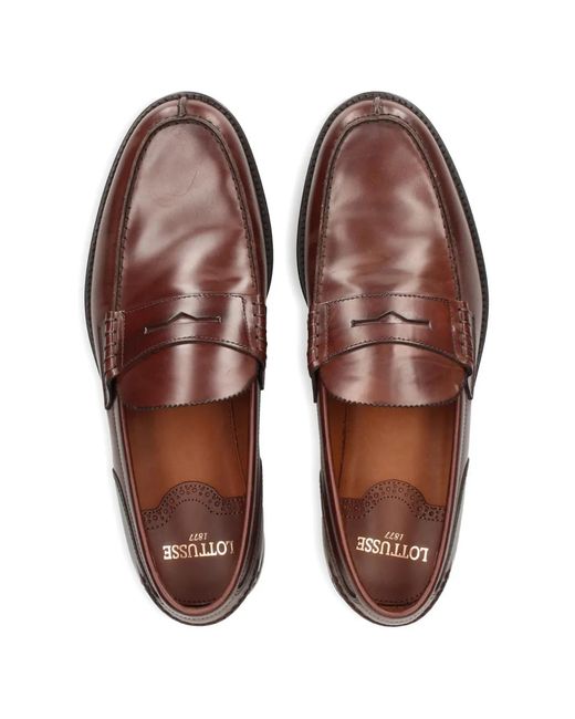 Lottusse Brown Panelled Penny Loafers for men