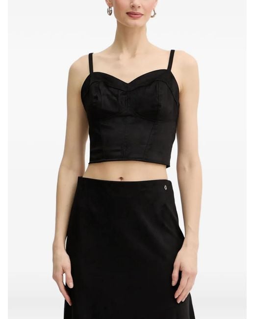 Guess Black Nunzia Sweetheart-Neckline Tank Top