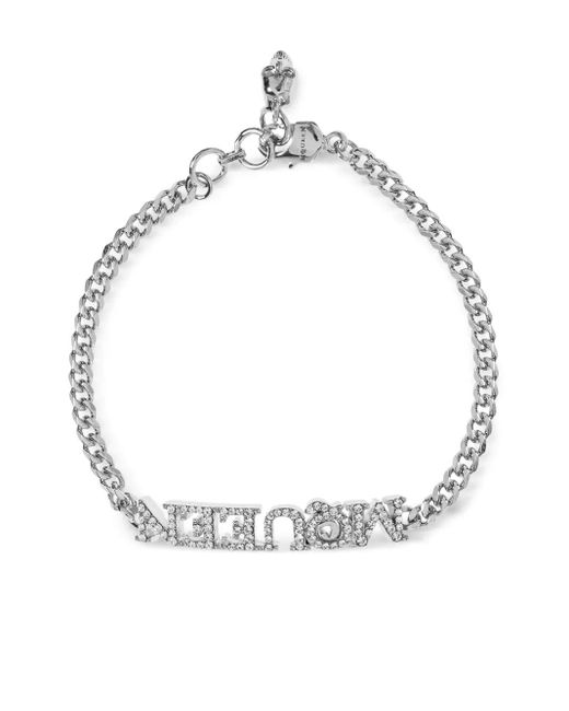 Bracelet Serti De Cristaux Alexander McQueen en coloris White