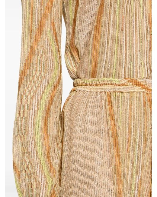 Forte_forte Natural Lurex Jacquard Jersey Flared Pants