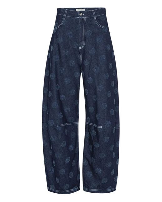 Henrik Vibskov Blue Needle-Punch Dot Jeans