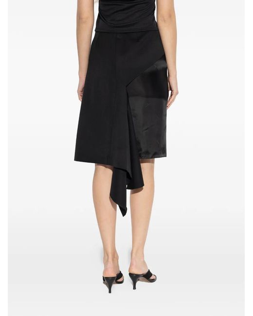 Vetements Black Asymmetric Drape-Panel Skirt