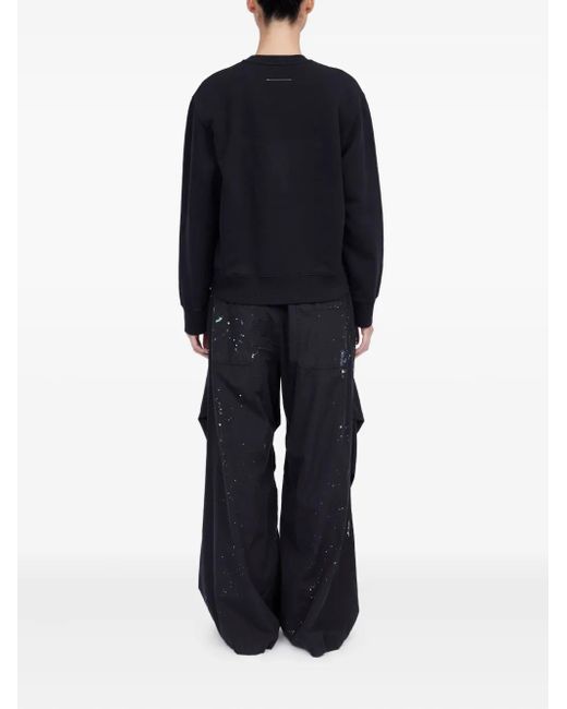 MM6 by Maison Margiela Black Printed Cotton Sweatshirt