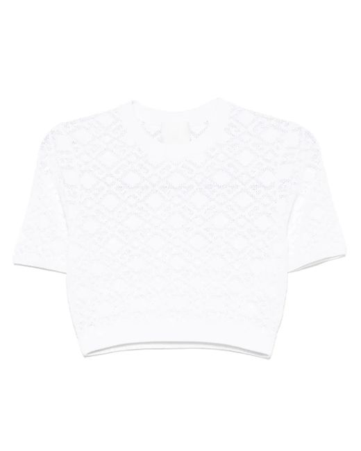 T-Shirt Crop Con Monogramma 72 di Givenchy in White